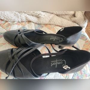 Black Comfort ballroom Latin dance shoes 9W